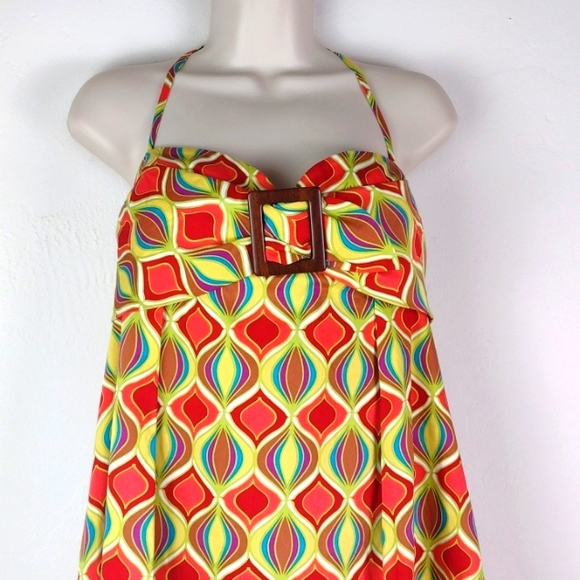 Nine West High Style Colorful Fall Party Cami Dress NWT  SZ 16 - Picture 5 of 16